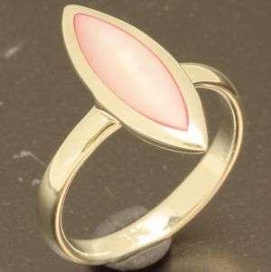 Solid 925 Sterling silver with natural Mother Of Pearl ring, size 6