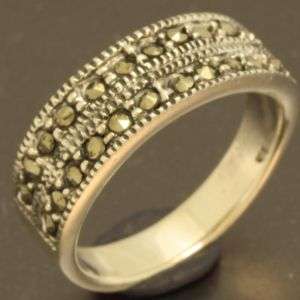 Solid 925 Sterling silver ring with natrual pyrite, size 7