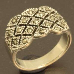 Solid 925 Sterling silver ring with natrual pyrite, size 7.5