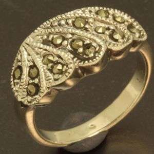 Solid 925 Sterling silver ring with natrual pyrite, size 6