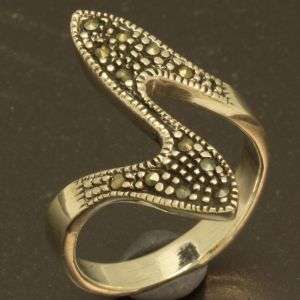 Solid 925 Sterling silver ring with natrual pyrite, size 7