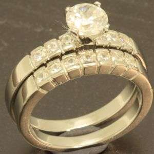 Solid 925 Sterling silver ring set, size 8.5