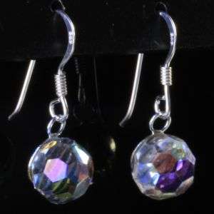 Solid 925 Sterling silver crystal earring