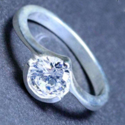 Solid 925 Sterling Silver & CZ ring size  6# + 2.87g
