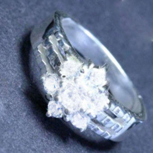 Solid 925 Sterling Silver & CZ ring size 7# + 6.10g