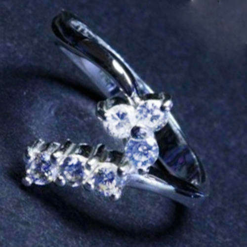 Solid 925 Sterling Silver & CZ ring size 7# + 3.44g