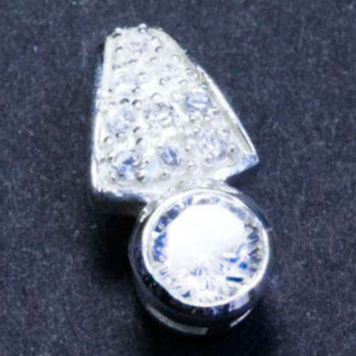 Solid 925 Sterling Silver & CZ pendant 20mm + 2.49g
