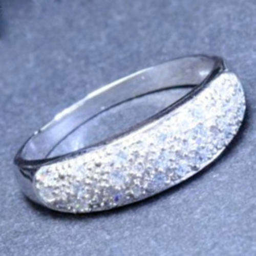 Solid 925 Sterling Silver  & CZ Ring size 8.5# +1.94g