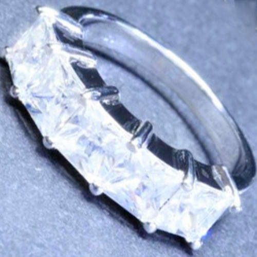 Solid 925 Sterling Silver & CZ ring size  7# + 5.11g