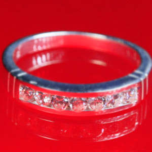 Solid 925 Sterling Silver & CZ ring size 7# + 2.91g