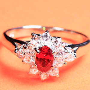 Solid 925 Sterling Silver & CZ ring size 8# + 3.76g