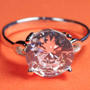 Solid 925 Sterling Silver  & CZ ring size 7# + 3.16g