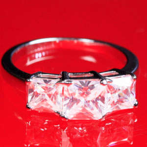 Solid 925 Sterling Silver & CZ ring size 7# + 3.54g