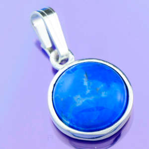 Solid 925 Sterling Silver & Turquoise pendant 20mm + 1.74g