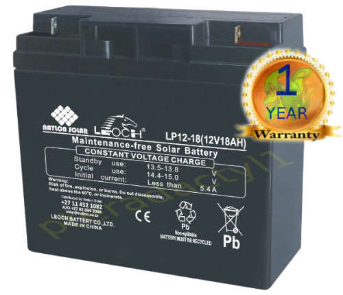 18A/H 12v Sealed VRLA-AGM LEOCH LP- Series Maintenance-Free General Purpose Deep Cycle battery