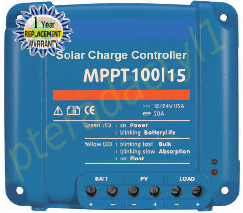 15A 12/24v  MPPT and Max 100v Solar Charge Regulator