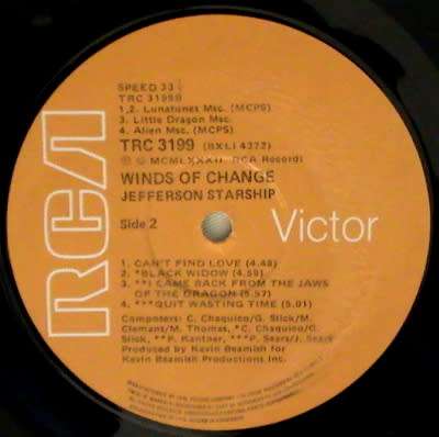 Jefferson Starship - Winds of Change Vinyl LP