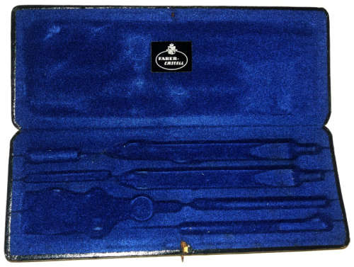 Vintage FABER-CASTELL 71/16 Drafting tools set in original box (Blue Velvet) Made in Germany