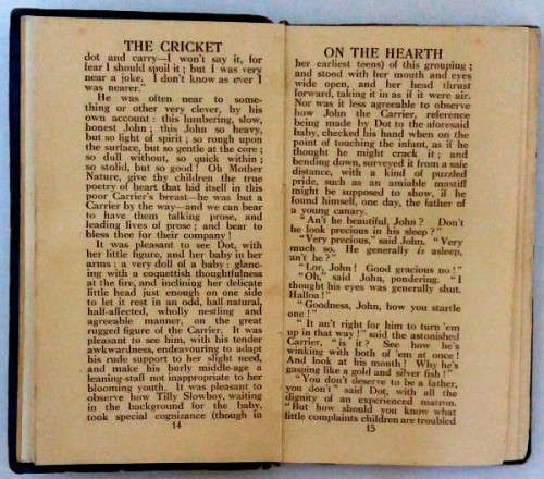 1926 Pocket Edition `The Cricket On The Hearth` by Charles Dickens - A Fairy Tale of Home