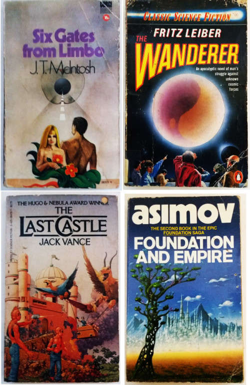 Science Fiction Novels x 4 books - J.T McIntosh, Freitz Leiber, Jack Vance and Isaac Asimov