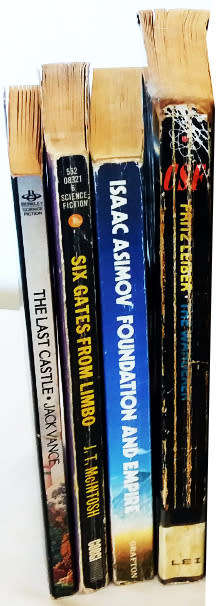 Science Fiction Novels x 4 books - J.T McIntosh, Freitz Leiber, Jack Vance and Isaac Asimov