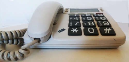 Big Button CLI Telkom Landline Corded telephone with RJ11 to RJ11 10m telephone extension line.