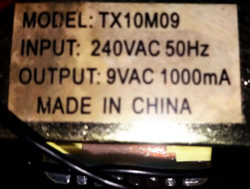 Step-down transformers (voltage converters) AC/AC 240- 9V 1A - Industry ref/Model TX10M09 x 2 units