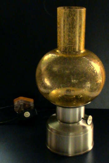 Retro Table Lamp stand with amber glass shade