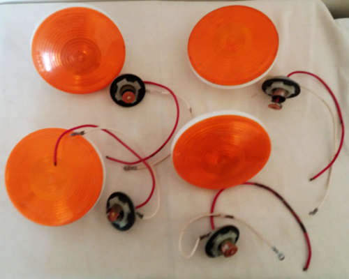 12V DC truck turning indicator lights - 2 sets and 1 set black mounting grommets