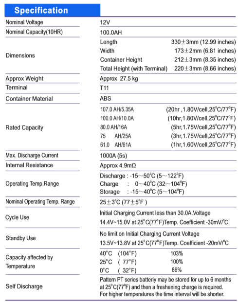 100A/H 12v AGM DEEP CYCLE BATTERY Maintenance Free General Purpose