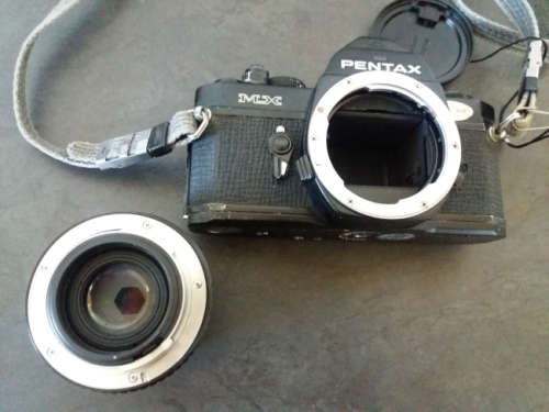 Asahi Pentax MX 35mm SLR Film Camera with SMC Pentax-m 50mm lens extras