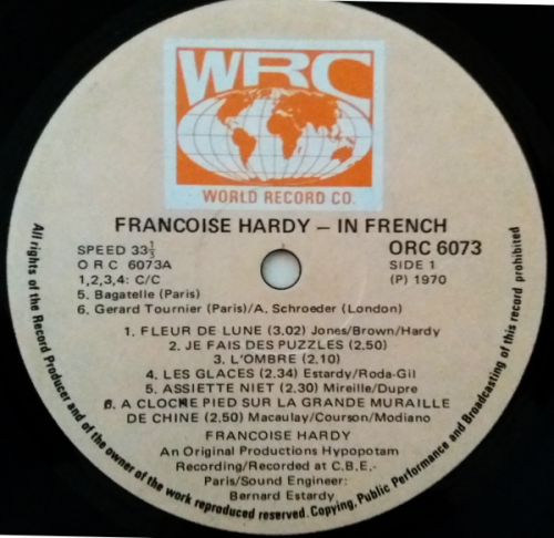 Francoise Hardy - In French (vInyl LP) 1970