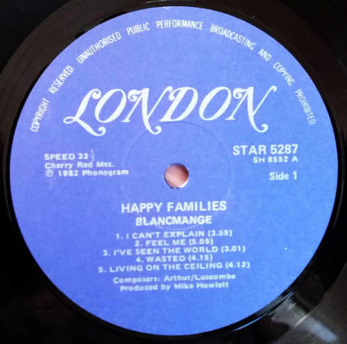 Blancmange - Happy Families Vinyl LP (vinyl VG+, cover VG+)