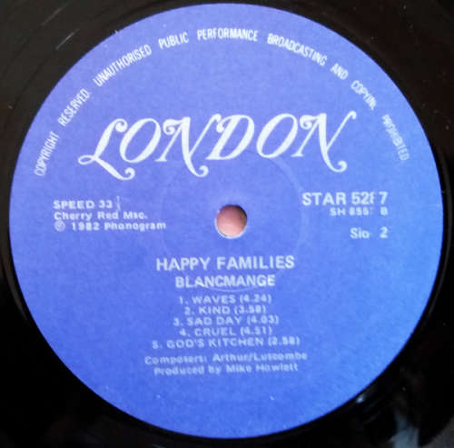 Blancmange - Happy Families Vinyl LP (vinyl VG+, cover VG+)