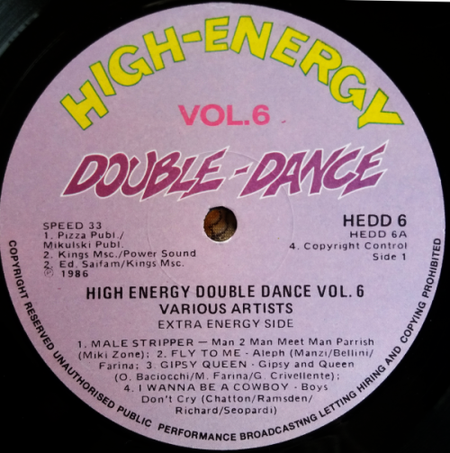 High energy double dance vol.6 vinyl lp (1986 double-vinyl, 80 minutes of original artists) G+/VG+