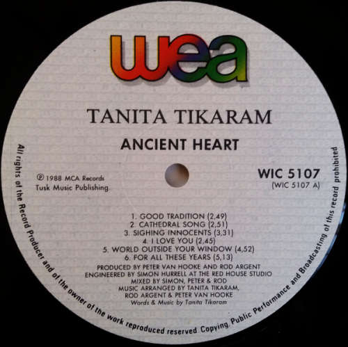 Tanita Tikaram - Ancient Heart vinyl LP released 1988 Import (VG+/VG+)