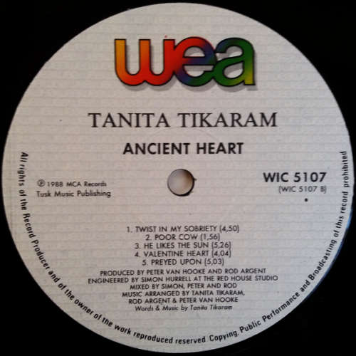Tanita Tikaram - Ancient Heart vinyl LP released 1988 Import (VG+/VG+)