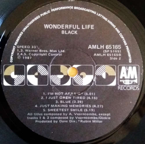 BLACK - Wonderful Life vinyl LP (VG-/VG+)