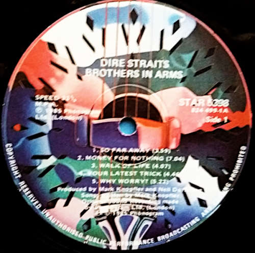 Dire Straits - Brothers in arms vinyl lp with lyrics (VG/Ex VG+)