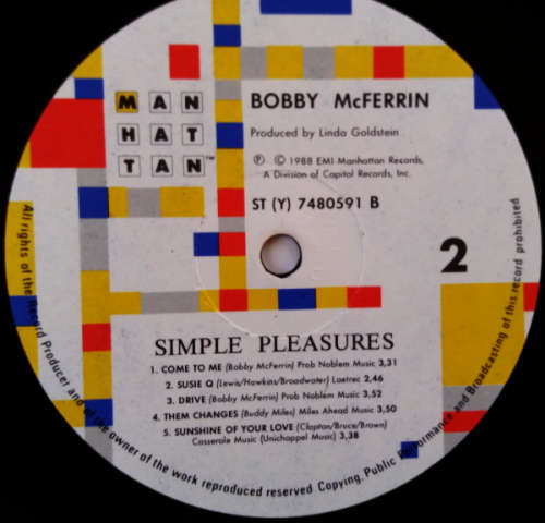 BOBBY McFERRIN - Simple Pleasures vinyl LP (Ex VG+/Ex VG+)
