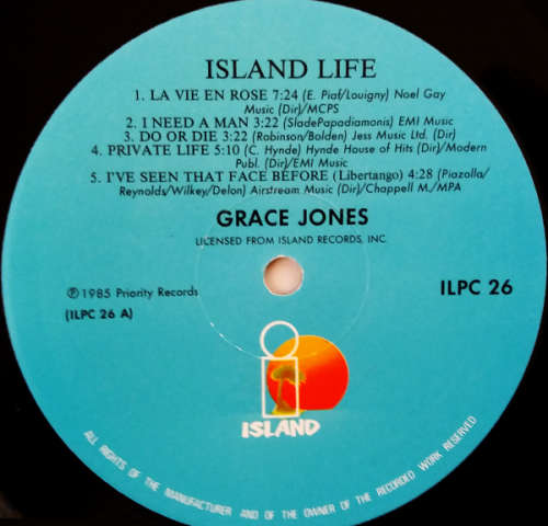 Grace Jones - Island Life vinyl LP gate-fold (EX VG+/EX VG+)