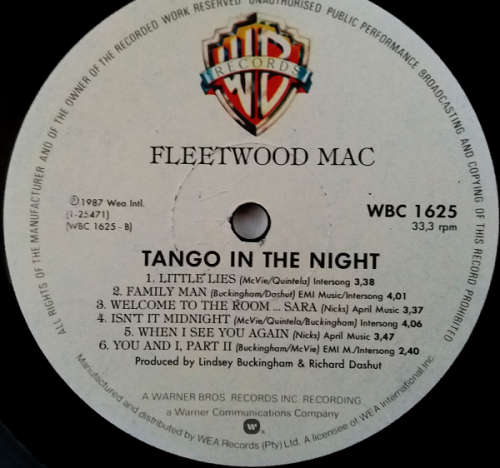 Fleetwood Mac - Tango In The Night vinyl LP (VG-/Ex VG+)