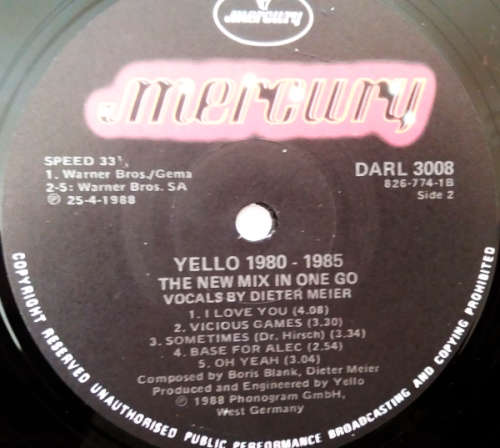 Yello 2 vinyl lps - 1980-1985 The new mix in one go (double album) and Flag 1988