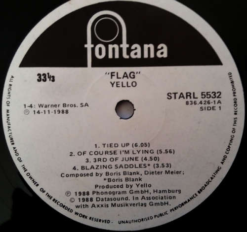 Yello 2 vinyl lps - 1980-1985 The new mix in one go (double album) and Flag 1988