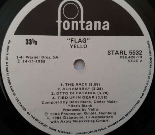 Yello 2 vinyl lps - 1980-1985 The new mix in one go (double album) and Flag 1988