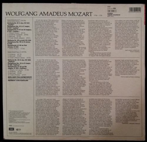 Mozart - Sinfonien/Symphonies Nos. 35, 40, 41 vinyl LP - Import (VG/VG)