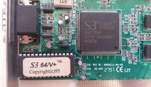 S3 Trio64 EON2AA 86C764X 2mb PCI video graphics card