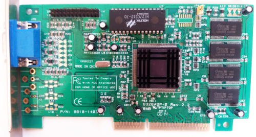 6326 AGP-E Rev 2.2 8MB video graphics card with heat sink on chipset