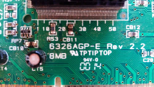 6326 AGP-E Rev 2.2 8MB video graphics card with heat sink on chipset