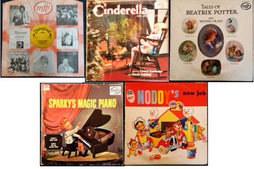 Lps / vinyls - Cinderella, Beatrix Potter, Sparky`s Magic piano, Noddy, Walt Disney 4 stories